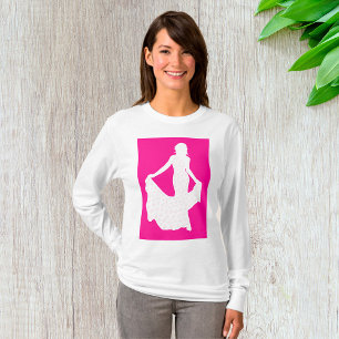 Elegante Silhouette einer Frau in "Flower Gown" T-Shirt