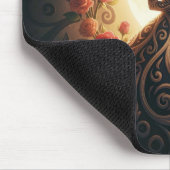 Elegante Silhouette eines Paares mit Rose Mousepad (Ecke)