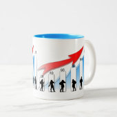 Elegante Silhouette eines weiblichen Geschäftsführ Zweifarbige Tasse (VorderseiteRechts)