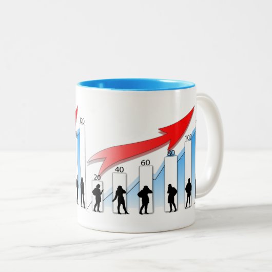 Elegante Silhouette eines weiblichen Geschäftsführ Zweifarbige Tasse (VorderseiteRechts)