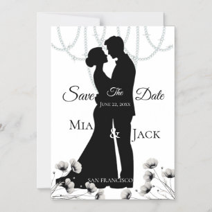 Elegante Silhouette Hochzeit Save The Date Karte
