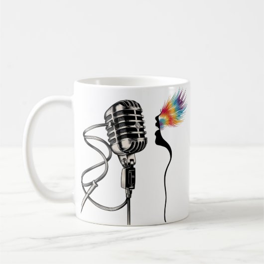 Elegante Silhouette Singer Kaffeetasse (Links)