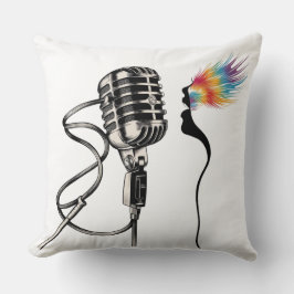 Elegante Silhouette Singer Kissen