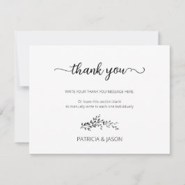 Elegante Silhouette von Blätter Dankeskarte