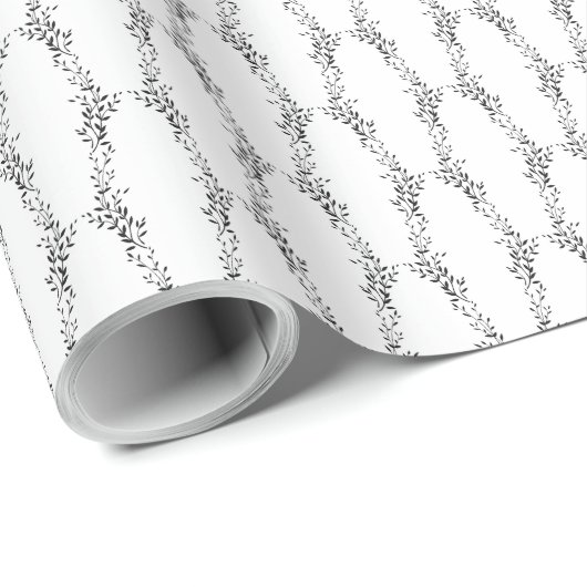 Elegante Silhouette von Blätter Geschenkpapier (Rolleneckpunkt)