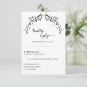 Elegante Silhouette von Blätter RSVP Karte (Stehend Vorderseite)