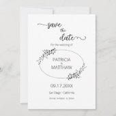 Elegante Silhouette von Blätter Save the Date Einl Einladung (Vorderseite)