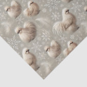 Elegante Silkie Chicken Neutral Winter Gift Wrap Seidenpapier (Detail)