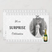 Elegante Silver 25-jährige Party Einladungen (Vorne/Hinten)