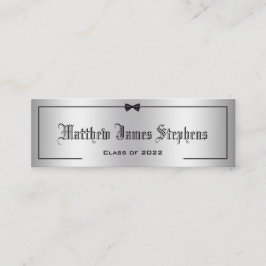 Elegante Silver 2 Formal Abschluss Name Card Telefonnummerkarte