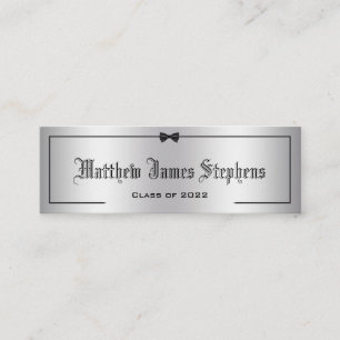 Elegante Silver 2 Formal Abschluss Name Card Telefonnummerkarte