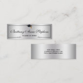 Elegante Silver 2 Graduation Cap Name Card Einlege Telefonnummerkarte (Vorne/Hinten)