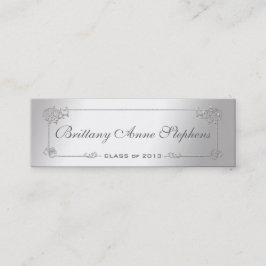 Elegante Silver Abschluss Name Card Einlegen Telefonnummerkarte