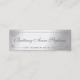 Elegante Silver Abschluss Name Card Einlegen Telefonnummerkarte