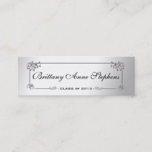 Elegante Silver Abschluss Name Card Einlegen Telefonnummerkarte
