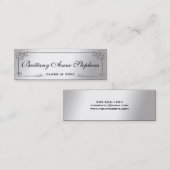 Elegante Silver Abschluss Name Card Einlegen Telefonnummerkarte (Vorne/Hinten)