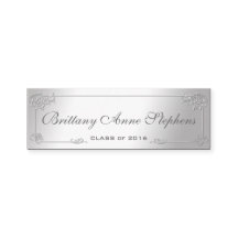 Elegante Silver Abschluss Name Card Einlegen