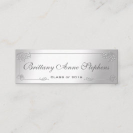 Elegante Silver Abschluss Name Card Einlegen Telefonnummerkarte