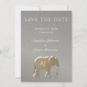 Elegante Silver and Gold Wedding Save The Date (Vorderseite)
