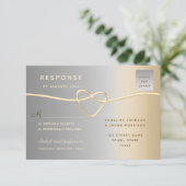 Elegante Silver and Gold Weddning RSVP Karte (Stehend Vorderseite)