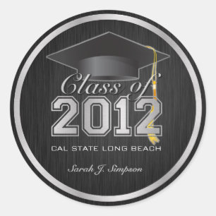 Elegante Silver & Black Class of 2012 Stickers