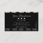 Elegante Silver Black Sparkling Diamonds Stilvoll Visitenkarte (Rückseite)
