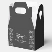 Elegante Silver Black Winter Wonderland Babydusche Geschenkschachtel (Geöffnet)