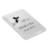 Elegante Silver Blätter Danke Foto Magnet (Rechte Seite)