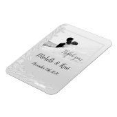 Elegante Silver Blätter Danke Foto Magnet (Linke Seite)