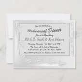 Elegante Silver Blätter Design Probe Dinner Einladung (Vorderseite)