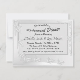 Elegante Silver Blätter Design Probe Dinner Einladung