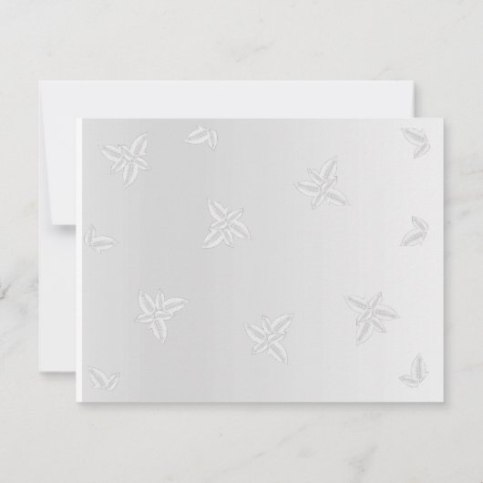 Elegante Silver Blätter Design Probe Dinner Einladung (Rückseite)