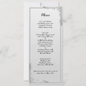 Elegante Silver Blätter Design Wedding Menu Card Einladung (Rückseite)