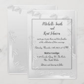 Elegante Silver Blätter Einladung Hochzeit (Vorne/Hinten)