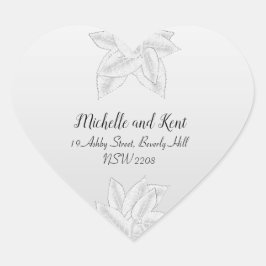 Elegante Silver Blätter Rücksendeadresse Stickers