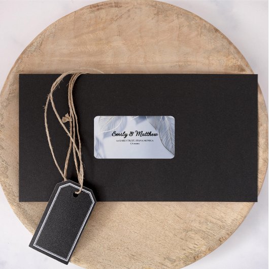 Elegante Silver Blätter Rücksendeadressen-Aufklebe Adressaufkleber