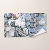 Elegante Silver Blue Ice Alice im Wunderland Badhandtuch Set (Handtuch)