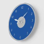 Elegante Silver Blue Moderne Dekorative Große Uhr (Winkel)