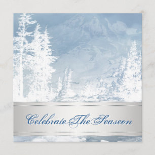 Elegante Silver Blue Weihnachten Party Einladungen