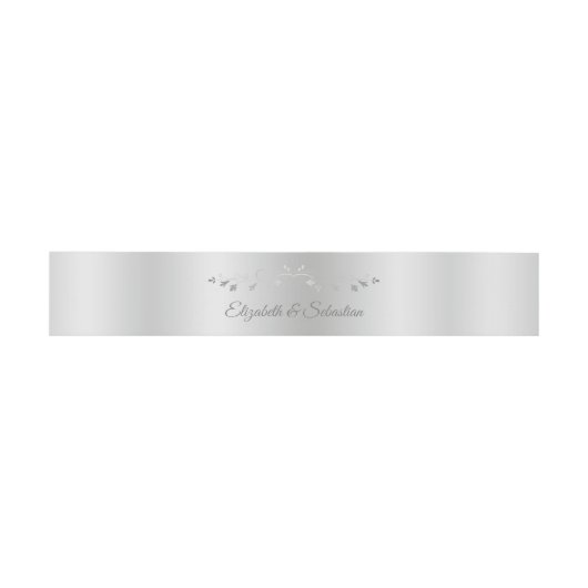 Elegante Silver Blüh Wedding Invitation Band (Flach)