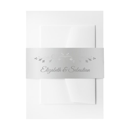 Elegante Silver Blüh Wedding Invitation Band (Vorderseite Beispiel)