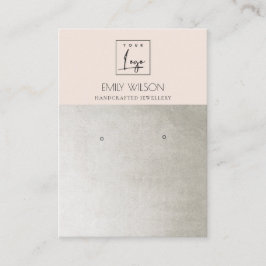 ELEGANTE SILVER BLUSH PINK LOGO EARRING DISPLAY VISITENKARTE
