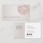 ELEGANTE SILVER-BLUSTERPINK ROSE-GOLD-BLÖSSE VISITENKARTE (Vorne/Hinten)