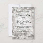 Elegante Silver Bokeh Hochzeit Einladung (Vorderseite)