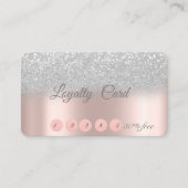 Elegante Silver Bokeh Rose Gold Loyalty Card Treuekarte (Vorderseite)