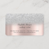 Elegante Silver Bokeh Rose Gold Loyalty Card Treuekarte (Rückseite)
