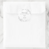 Elegante Silver Botanical Blätter Hochzeit Vielen  Quadratischer Aufkleber (Tasche)