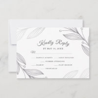 Elegante Silver Botanical Wedding Dinner Choice