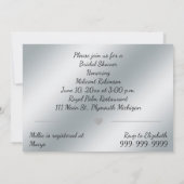 Elegante Silver Bridal Dusche Einladung (Rückseite)