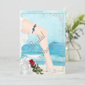 Elegante Silver Bridal Dusche Einladung (Stehend Vorderseite)